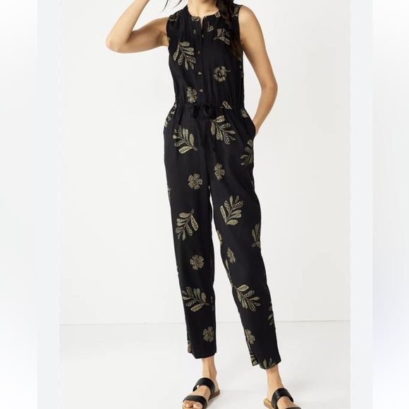Sonoma Sleeveless Button Front Jumpsuit with Pockets Size XL - Picture 1 of 10